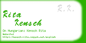 rita kensch business card